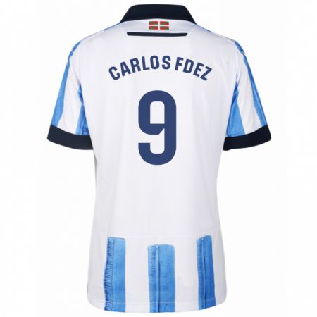 Kandiny Kinder Carlos Fernández #9 Blau Weiss Heimtrikot Trikot 2023/24 T-Shirt