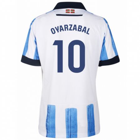 Kandiny Kinder Mikel Oyarzabal #10 Blau Weiss Heimtrikot Trikot 2023/24 T-Shirt