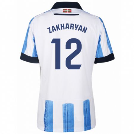Kandiny Kinder Arsen Zakharyan #12 Blau Weiss Heimtrikot Trikot 2023/24 T-Shirt