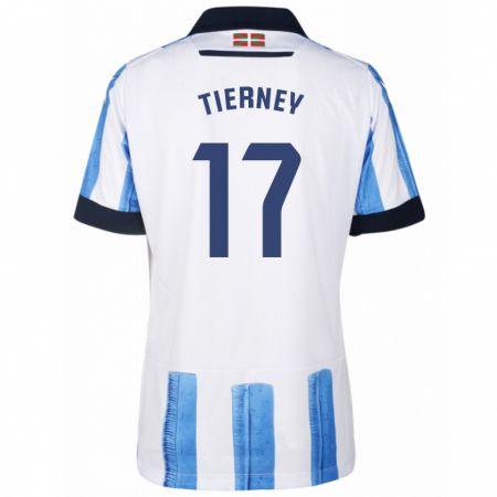 Kandiny Kinder Kieran Tierney #17 Blau Weiss Heimtrikot Trikot 2023/24 T-Shirt
