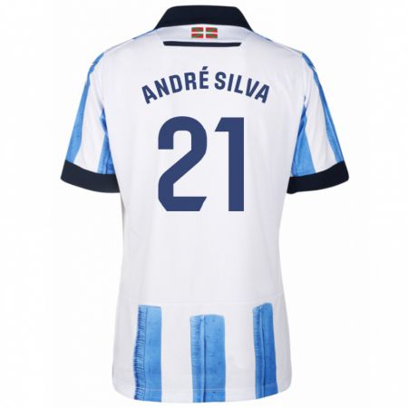 Kandiny Kinder André Silva #21 Blau Weiss Heimtrikot Trikot 2023/24 T-Shirt