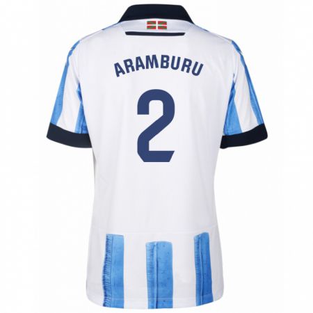 Kandiny Kinder Jon Aramburu #2 Blau Weiss Heimtrikot Trikot 2023/24 T-Shirt