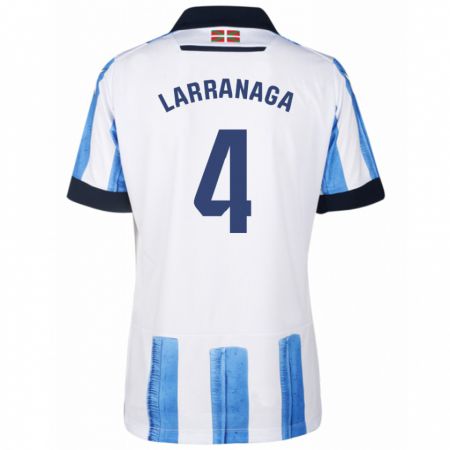 Kandiny Kinder Aitor Larrañaga #4 Blau Weiss Heimtrikot Trikot 2023/24 T-Shirt