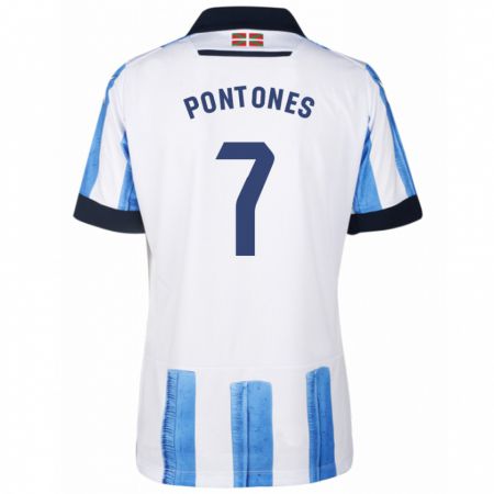 Kandiny Kinder Juan Carlos Pontones #7 Blau Weiss Heimtrikot Trikot 2023/24 T-Shirt
