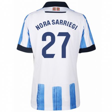 Kandiny Kinder Nora Sarriegi Galdos #27 Blau Weiss Heimtrikot Trikot 2023/24 T-Shirt