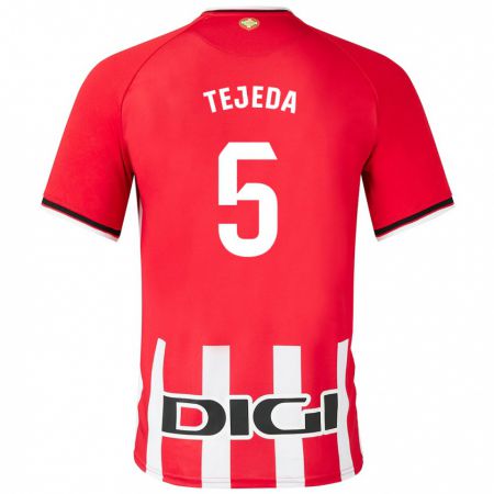 Kandiny Kinder Diego Tejeda #5 Rot Heimtrikot Trikot 2023/24 T-Shirt