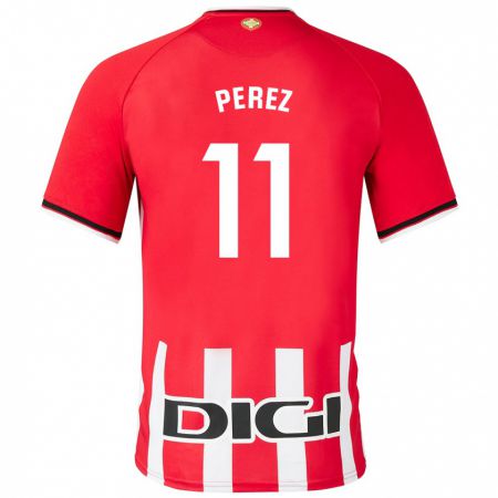Kandiny Kinder Adrián Pérez #11 Rot Heimtrikot Trikot 2023/24 T-Shirt