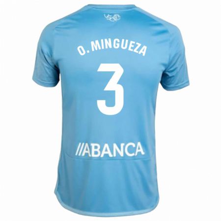 Kandiny Kinder Óscar Mingueza #3 Blau Heimtrikot Trikot 2023/24 T-Shirt