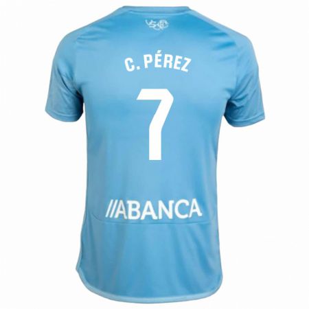 Kandiny Kinder Carles Pérez #7 Blau Heimtrikot Trikot 2023/24 T-Shirt