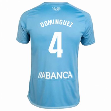 Kandiny Kinder Javi Domínguez #4 Blau Heimtrikot Trikot 2023/24 T-Shirt