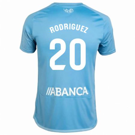 Kandiny Kinder Javi Rodríguez #20 Blau Heimtrikot Trikot 2023/24 T-Shirt