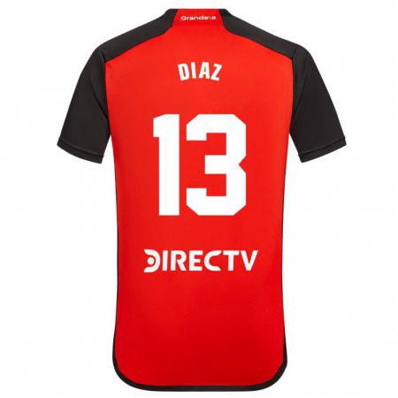 Kandiny Kinder Enzo Díaz #13 Rot Auswärtstrikot Trikot 2023/24 T-Shirt