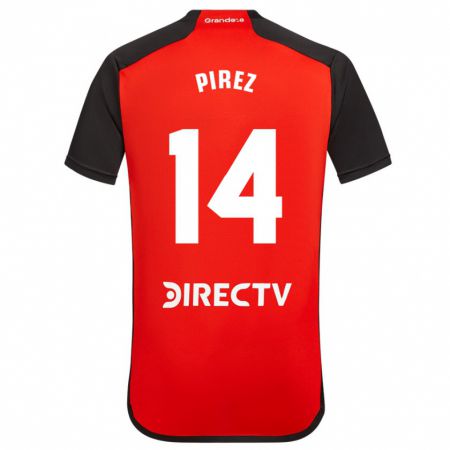 Kandiny Kinder Leandro González Pírez #14 Rot Auswärtstrikot Trikot 2023/24 T-Shirt