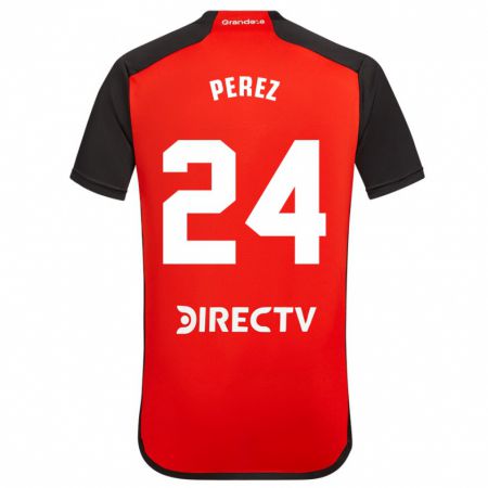 Kandiny Kinder Enzo Pérez #24 Rot Auswärtstrikot Trikot 2023/24 T-Shirt