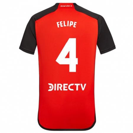 Kandiny Kinder Carina Felipe Silva #4 Rot Auswärtstrikot Trikot 2023/24 T-Shirt