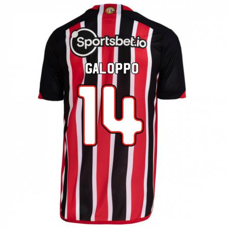 Kandiny Kinder Giuliano Galoppo #14 Blau Rot Auswärtstrikot Trikot 2023/24 T-Shirt