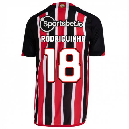 Kandiny Kinder Rodriguinho #18 Blau Rot Auswärtstrikot Trikot 2023/24 T-Shirt