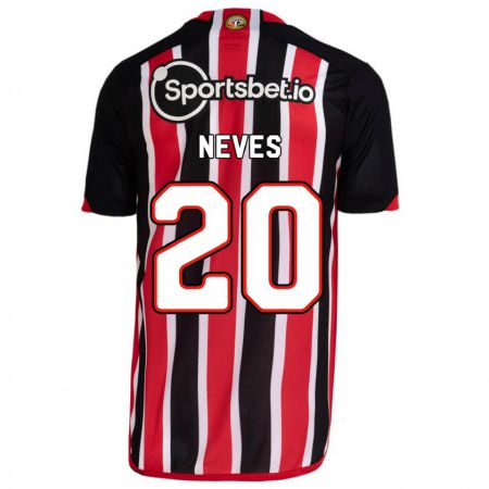 Kandiny Kinder Gabriel Neves #20 Blau Rot Auswärtstrikot Trikot 2023/24 T-Shirt