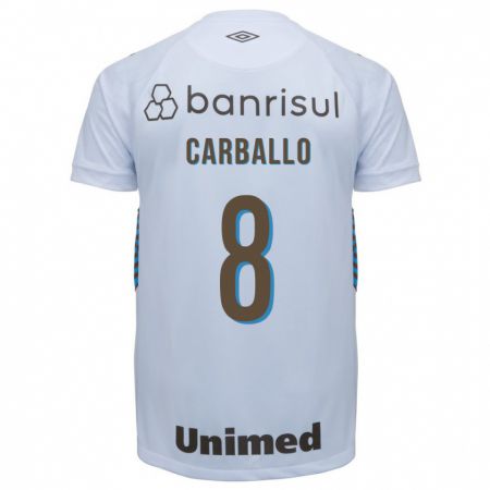 Kandiny Kinder Felipe Carballo #8 Weiß Auswärtstrikot Trikot 2023/24 T-Shirt
