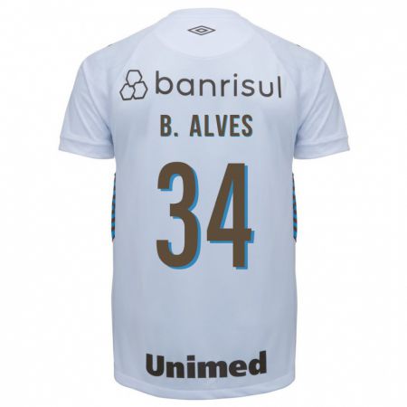 Kandiny Kinder Bruno Alves #34 Weiß Auswärtstrikot Trikot 2023/24 T-Shirt