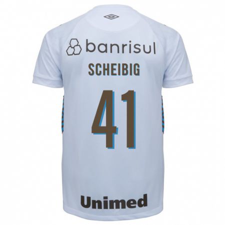 Kandiny Kinder Felipe Scheibig #41 Weiß Auswärtstrikot Trikot 2023/24 T-Shirt