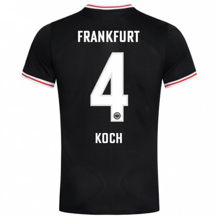 Kandiny Kinder Robin Koch #4 Schwarz Auswärtstrikot Trikot 2023/24 T-Shirt