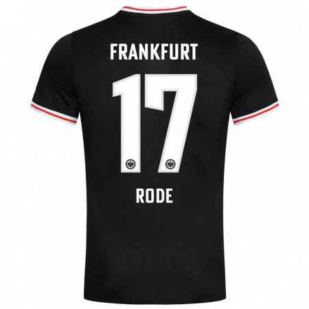 Kandiny Kinder Sebastian Rode #17 Schwarz Auswärtstrikot Trikot 2023/24 T-Shirt