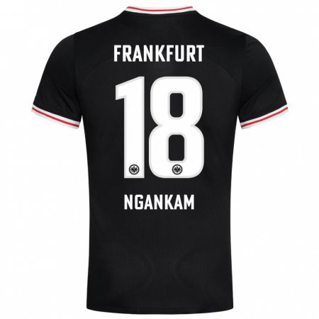 Kandiny Kinder Jessic Ngankam #18 Schwarz Auswärtstrikot Trikot 2023/24 T-Shirt