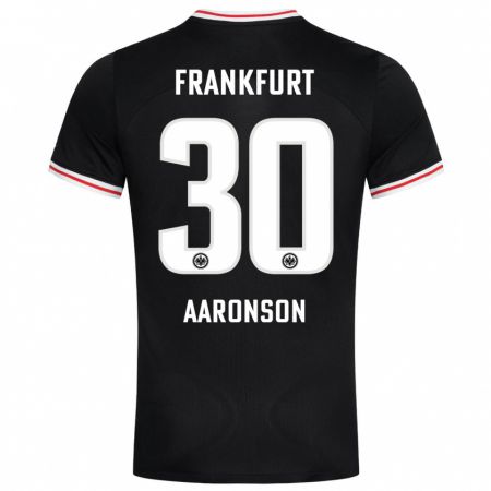 Kandiny Kinder Paxten Aaronson #30 Schwarz Auswärtstrikot Trikot 2023/24 T-Shirt