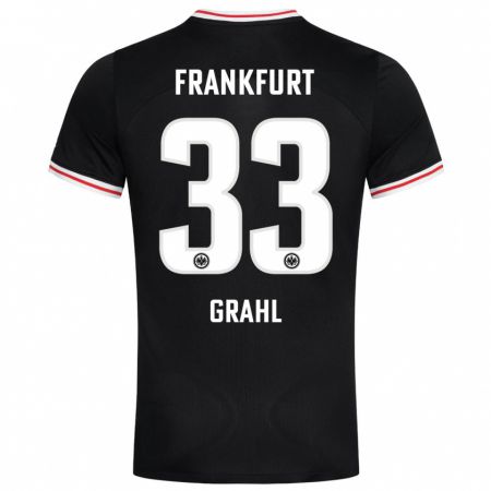 Kandiny Kinder Jens Grahl #33 Schwarz Auswärtstrikot Trikot 2023/24 T-Shirt