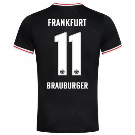 Kandiny Kinder Maximilian Brauburger #11 Schwarz Auswärtstrikot Trikot 2023/24 T-Shirt