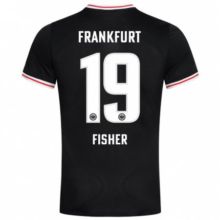 Kandiny Kinder Ben-Luca Fisher #19 Schwarz Auswärtstrikot Trikot 2023/24 T-Shirt
