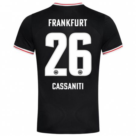 Kandiny Kinder Nino Cassaniti #26 Schwarz Auswärtstrikot Trikot 2023/24 T-Shirt