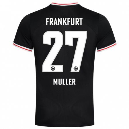 Kandiny Kinder Mark Müller #27 Schwarz Auswärtstrikot Trikot 2023/24 T-Shirt
