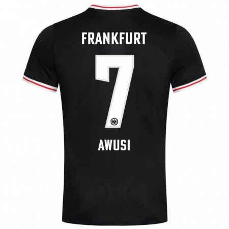 Kandiny Kinder Junior Awusi #7 Schwarz Auswärtstrikot Trikot 2023/24 T-Shirt