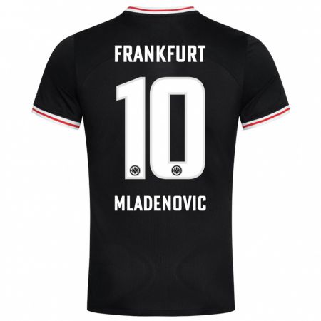 Kandiny Kinder Marko Mladenovic #10 Schwarz Auswärtstrikot Trikot 2023/24 T-Shirt
