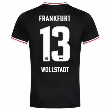 Kandiny Kinder Fabio Wollstadt #13 Schwarz Auswärtstrikot Trikot 2023/24 T-Shirt