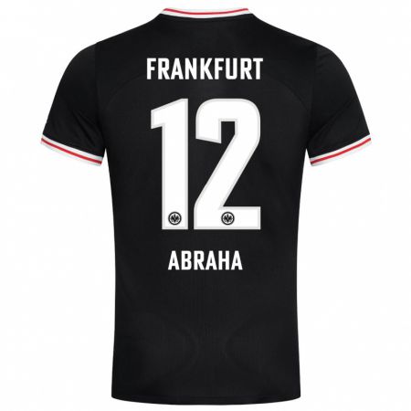 Kandiny Kinder Natnael Abraha #12 Schwarz Auswärtstrikot Trikot 2023/24 T-Shirt