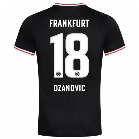 Kandiny Kinder Benjamin Dzanovic #18 Schwarz Auswärtstrikot Trikot 2023/24 T-Shirt