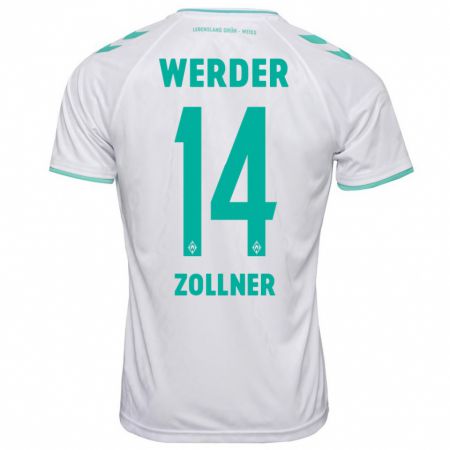 Kandiny Kinder Adrian Zollner #14 Weiß Auswärtstrikot Trikot 2023/24 T-Shirt