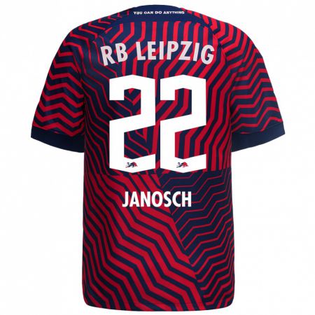 Kandiny Kinder Luca Janosch #22 Blau Rot Auswärtstrikot Trikot 2023/24 T-Shirt