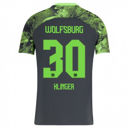 Kandiny Kinder Niklas Klinger #30 Dunkelgrau Auswärtstrikot Trikot 2023/24 T-Shirt