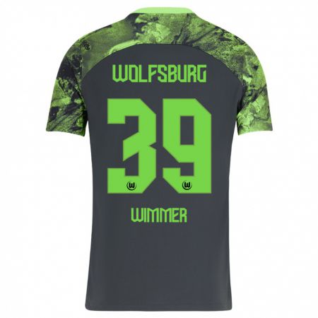Kandiny Kinder Patrick Wimmer #39 Dunkelgrau Auswärtstrikot Trikot 2023/24 T-Shirt
