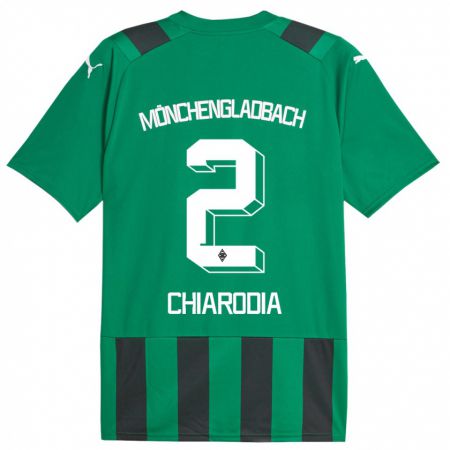 Kandiny Kinder Fabio Chiarodia #2 Schwarz Grün Auswärtstrikot Trikot 2023/24 T-Shirt
