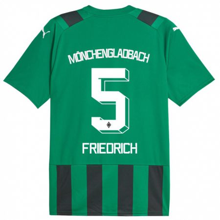 Kandiny Kinder Marvin Friedrich #5 Schwarz Grün Auswärtstrikot Trikot 2023/24 T-Shirt