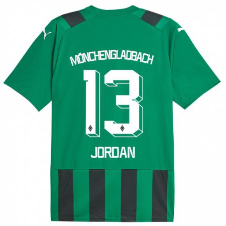 Kandiny Kinder Jordan #13 Schwarz Grün Auswärtstrikot Trikot 2023/24 T-Shirt