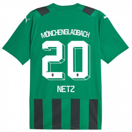 Kandiny Kinder Luca Netz #20 Schwarz Grün Auswärtstrikot Trikot 2023/24 T-Shirt