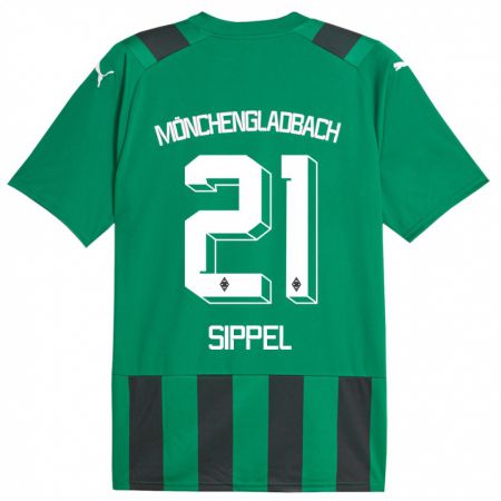Kandiny Kinder Tobias Sippel #21 Schwarz Grün Auswärtstrikot Trikot 2023/24 T-Shirt