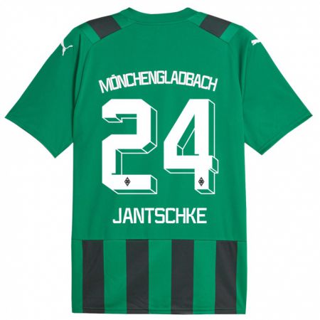 Kandiny Kinder Tony Jantschke #24 Schwarz Grün Auswärtstrikot Trikot 2023/24 T-Shirt