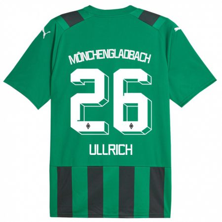 Kandiny Kinder Lukas Ullrich #26 Schwarz Grün Auswärtstrikot Trikot 2023/24 T-Shirt